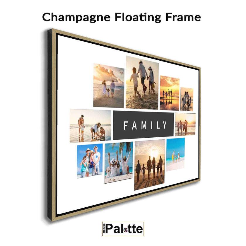 Cadre flottant Champagne/Noir
