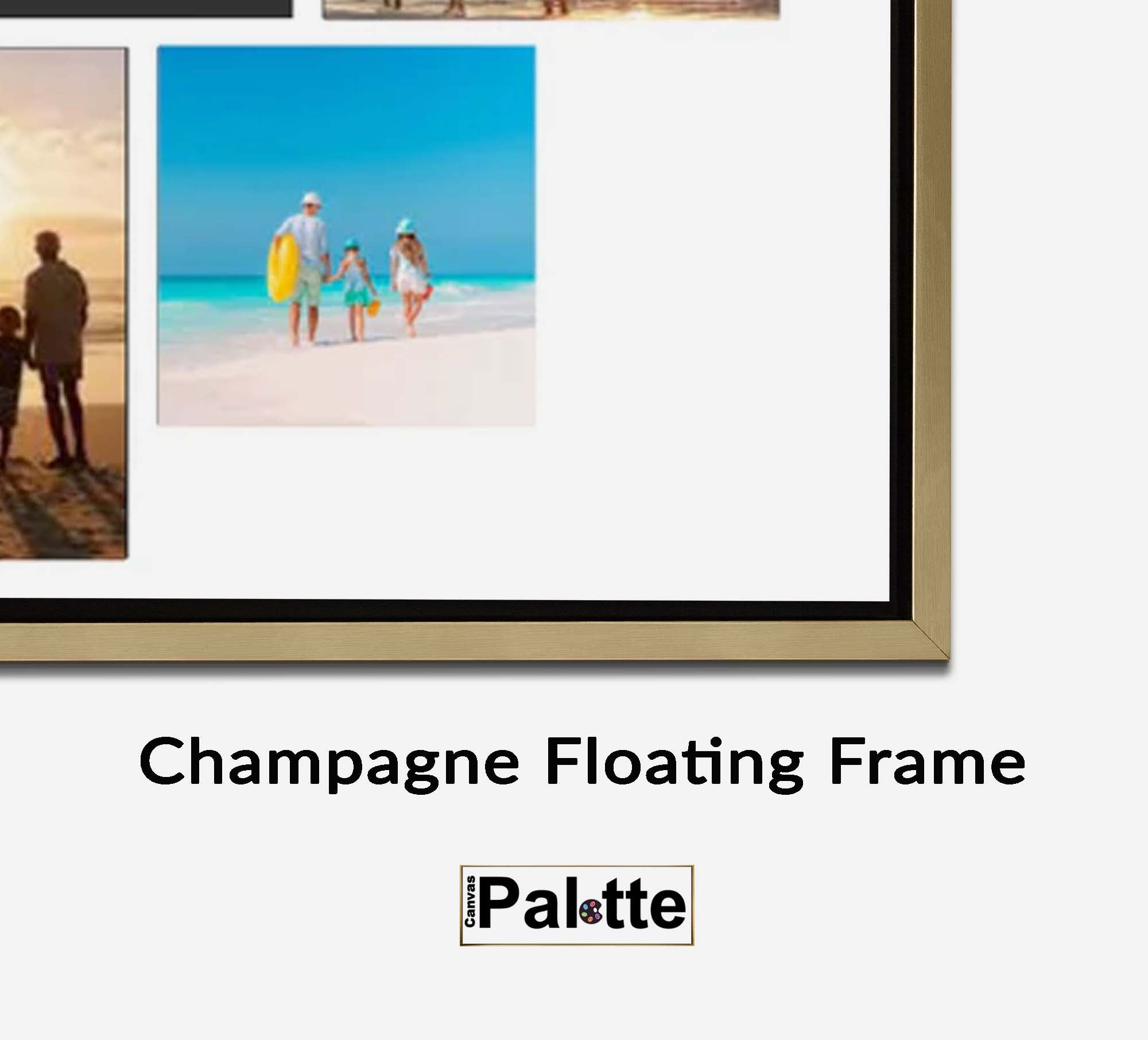Cadre flottant Champagne/Noir