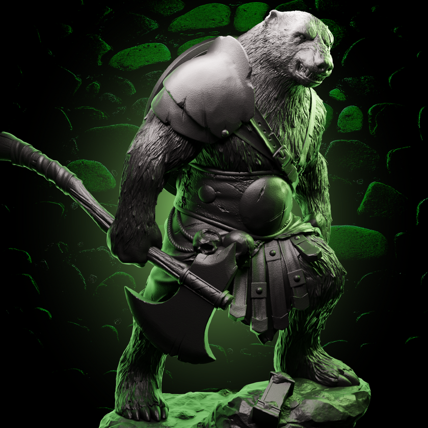 Bearfolk Barbarian | Axe | 5e