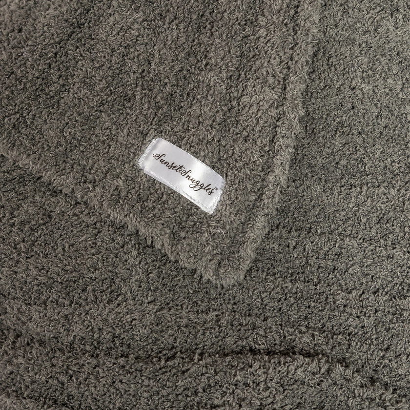 Charcoal Ribbed Extended Throw