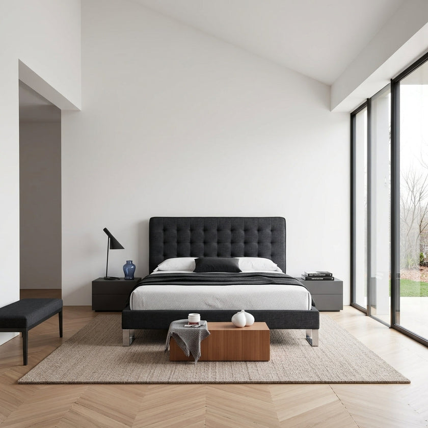 Edmonton Contemporary Graphite Tufted Bed