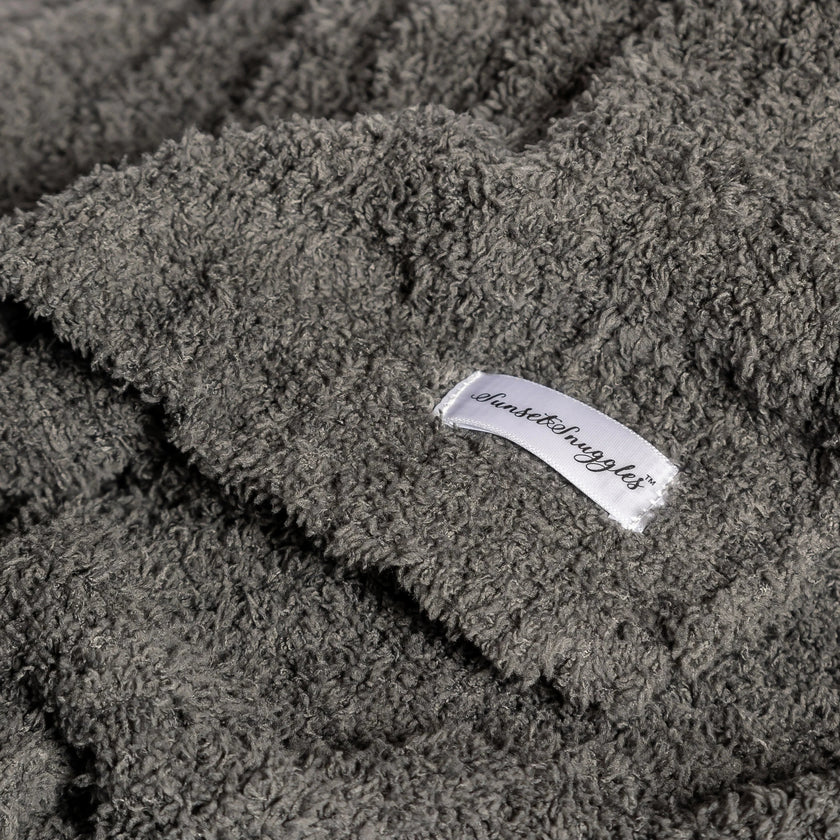 Ribbed Charcoal Toddler Blanket
