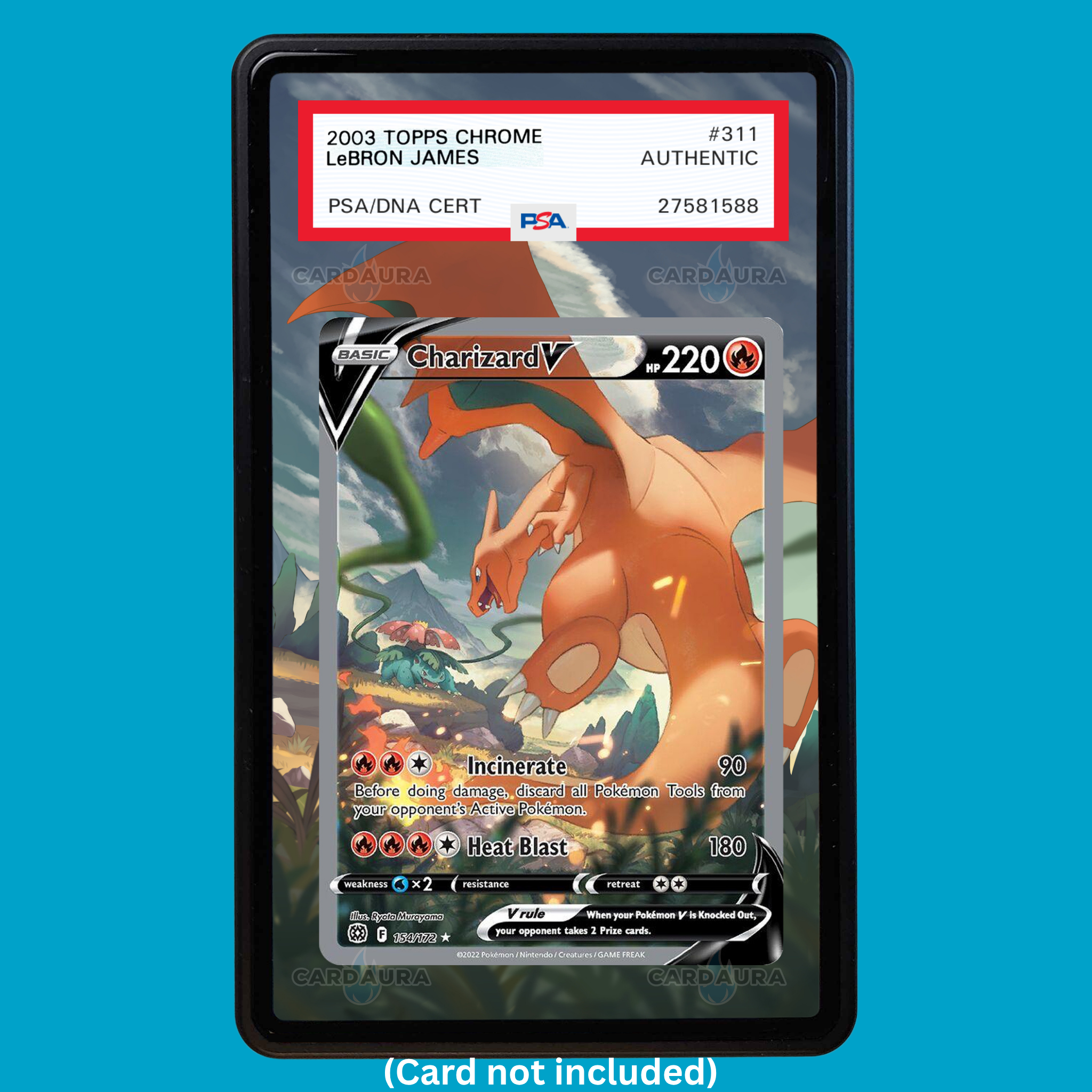 Charizard V 154/172 Brilliant Stars (Graded) Display Case