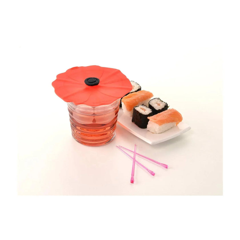 Charles Viancin - Floral Poppy Drink Covers 10Cm/4 2/St