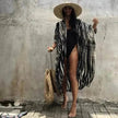 Charming Bikini Cover-ups Boho Printed Fringed Long Kimono Carfigan Tunic Women Plus Size Beach Wear Swim Suit