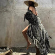 Charming Bikini Cover-ups Boho Printed Fringed Long Kimono Carfigan Tunic Women Plus Size Beach Wear Swim Suit