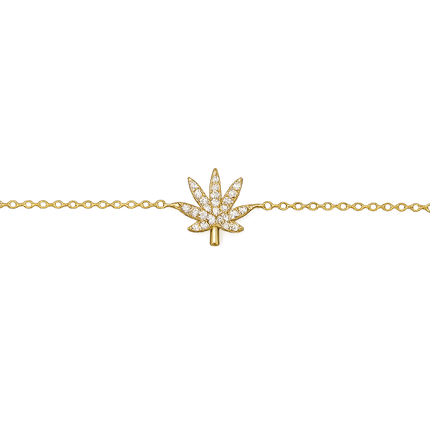 18K GOLD CANNABIS LEAF BRACELET