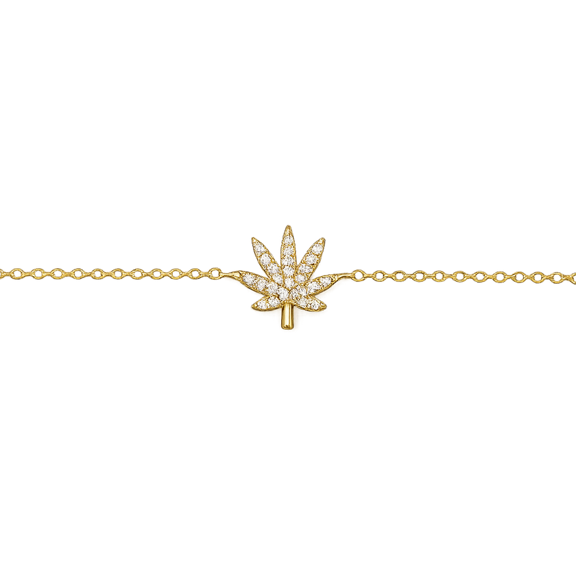 18K GOLD CANNABIS LEAF BRACELET