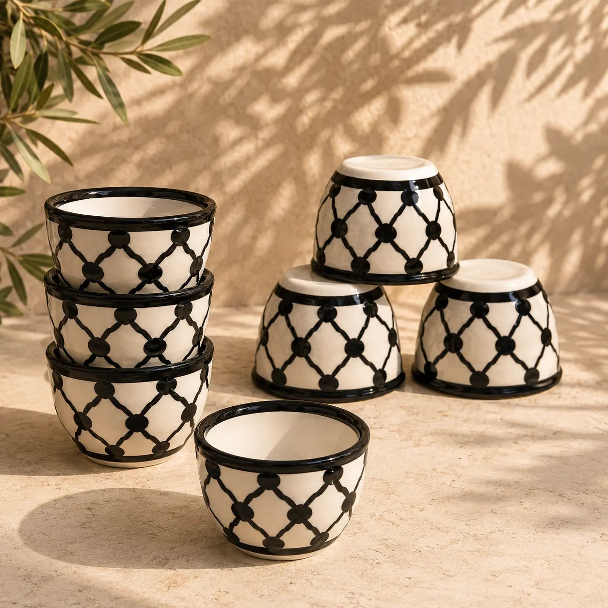 Tasses à café palestiniennes Sada (lot de 6) 6x6x5 cm