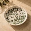 Large Handmade Ceramic Serving Bowl 35 cm – Palestinian Zatoun Branch Salad & Fruit Bowl, Decorative Tableware