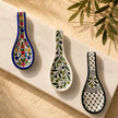 Palestinian Ceramic Spoon Rest – Compact Spoon Holder for Stove & Cooking