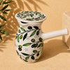 Rakwa -Handmade Palestinian Ceramic Coffee Pot with Lid – Traditional Arabic & Turkish Coffee Serving Pot