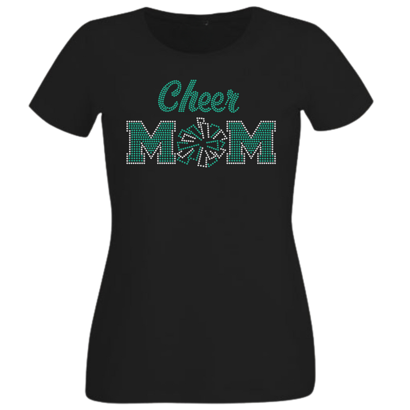Cheer Mom Rhinestone Shirt – Cheerleader Mom Sparkle Bling Tee | Blingdazzel