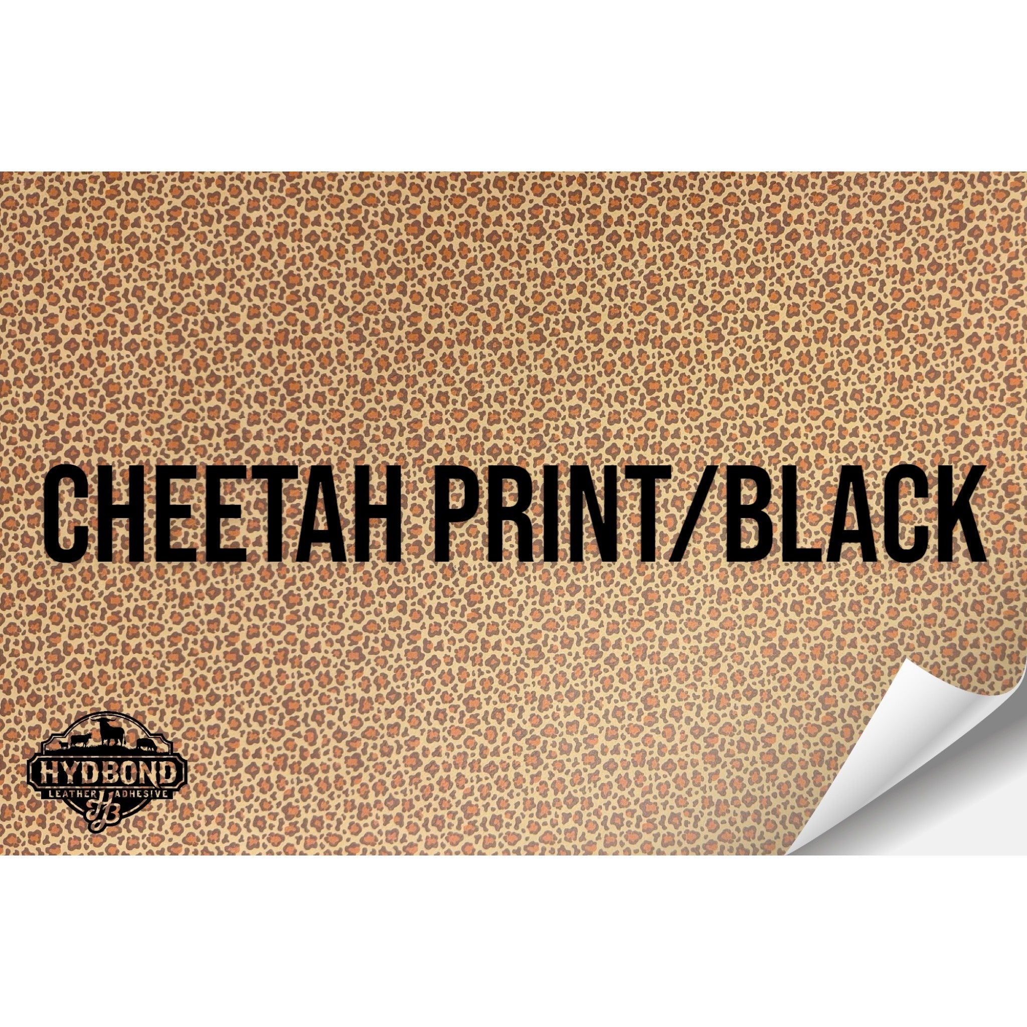 CHEETAH PRINT/BLACK WITH ADHESIVE HYDBOND LEATHERETTE SHEET (12