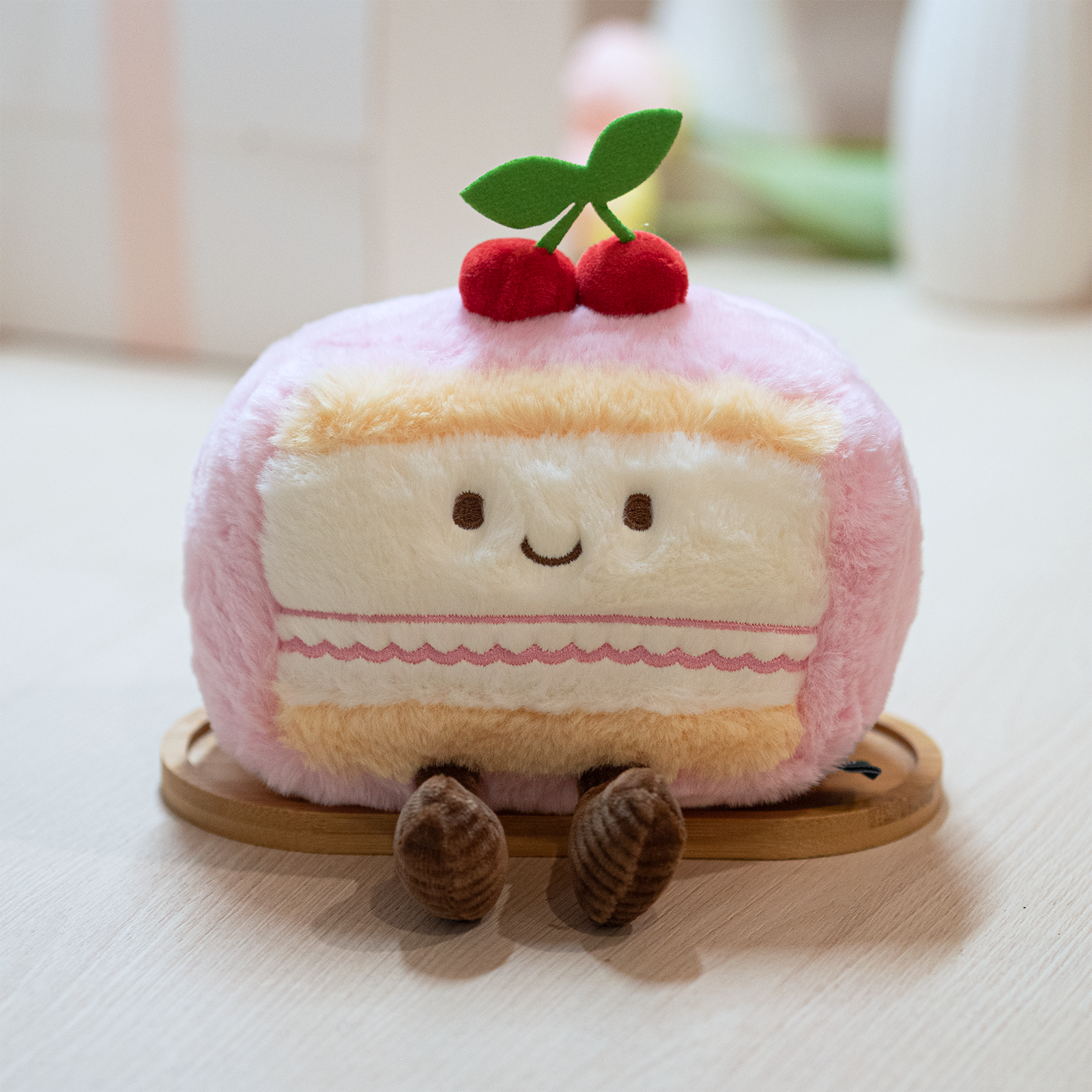 Cherry Cake Slice Plush - 6 Inch