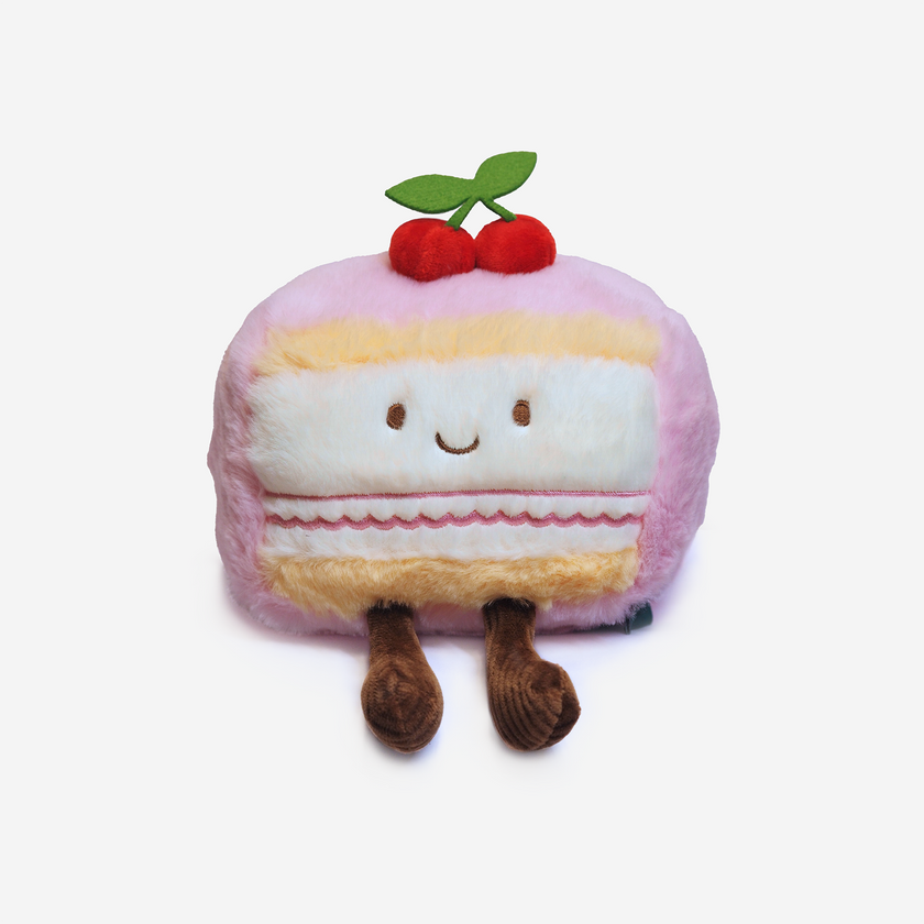 Cherry Cake Slice Plush - 6 Inch