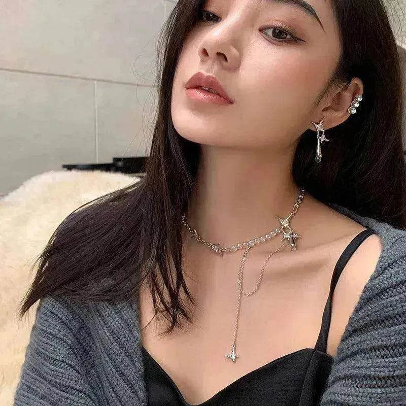Chic Diamond Star Pendant Necklace