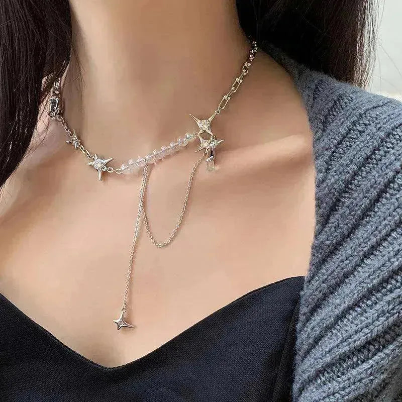 Chic Diamond Star Pendant Necklace