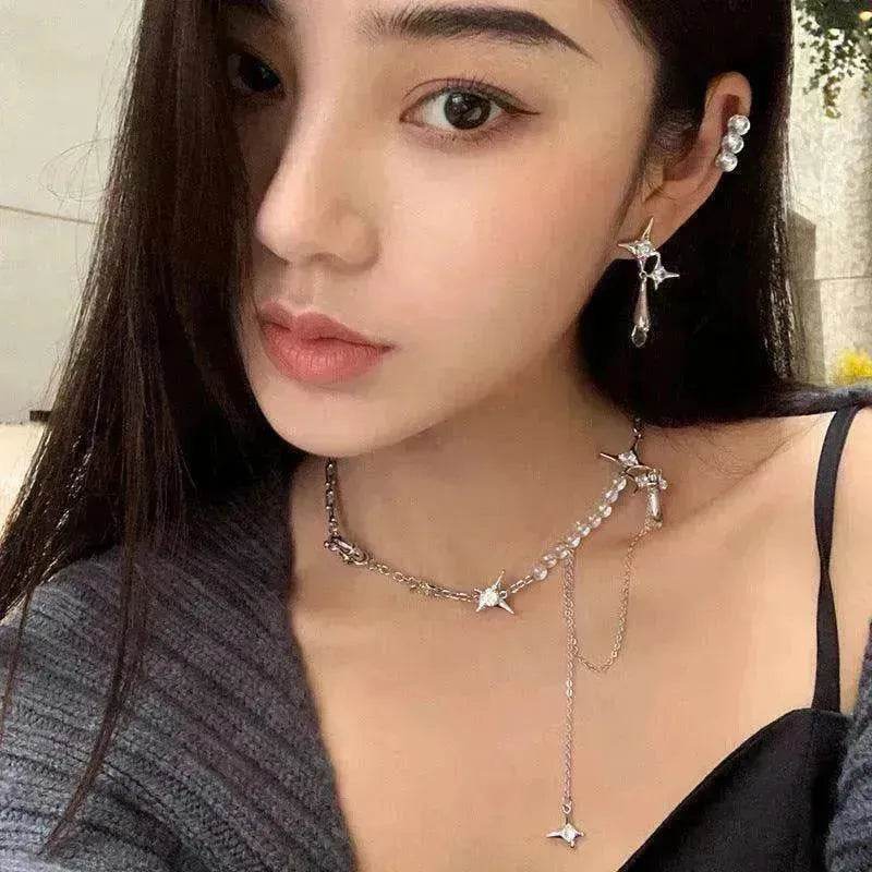 Chic Diamond Star Pendant Necklace