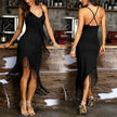 Chic Fashion Sleeveless Backless V-neck Tassel Fringed Dress