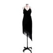 Chic Fashion Sleeveless Backless V-neck Tassel Fringed Dress
