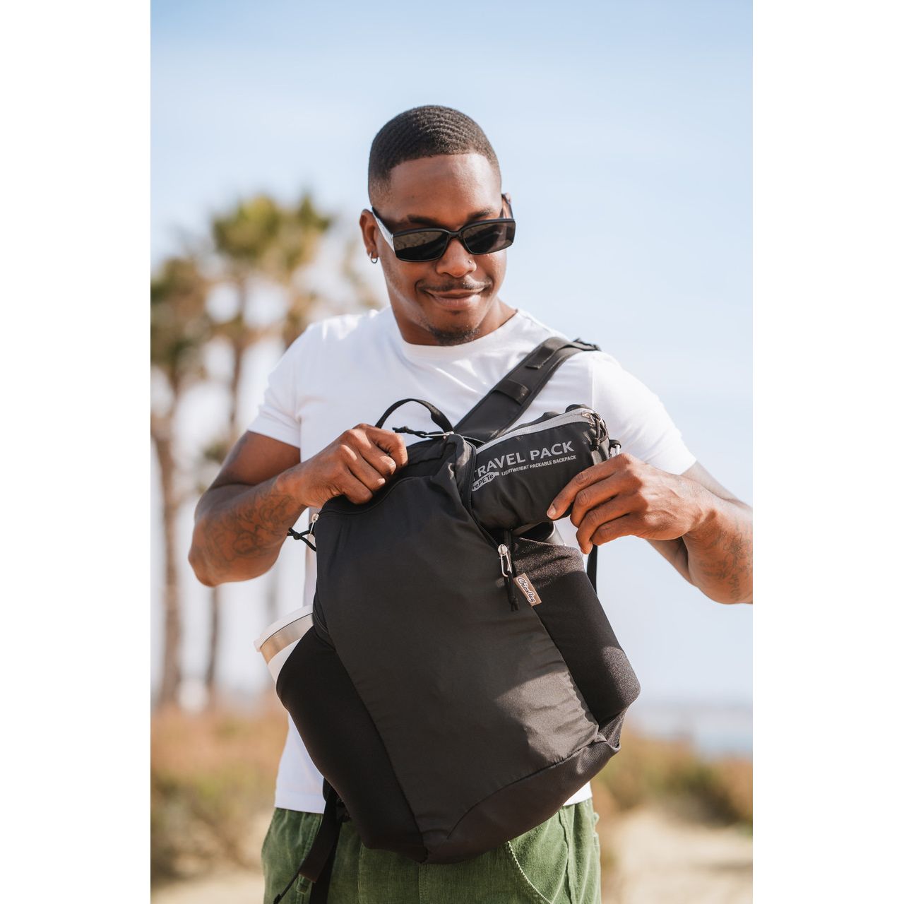 ChicoBag Travel Pack rePETe + Refine Pouchable Backpack
