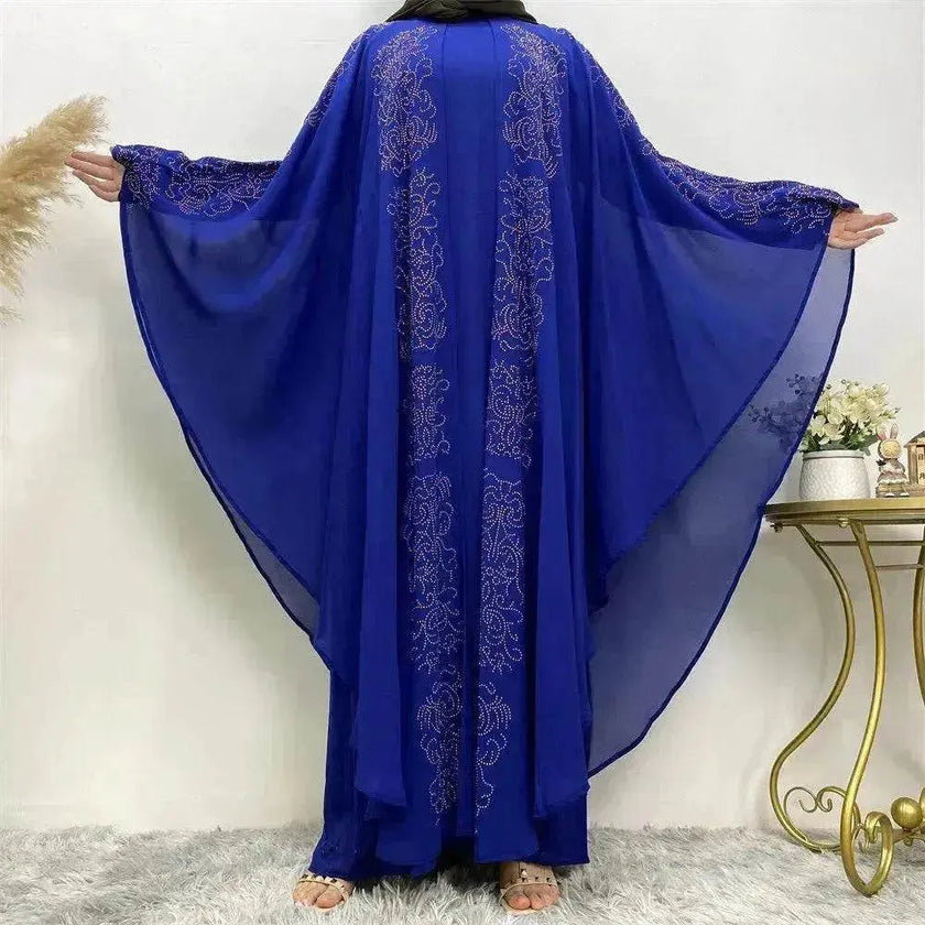 Chiffon Hot Drill Bat Sleeve Arab  Robe