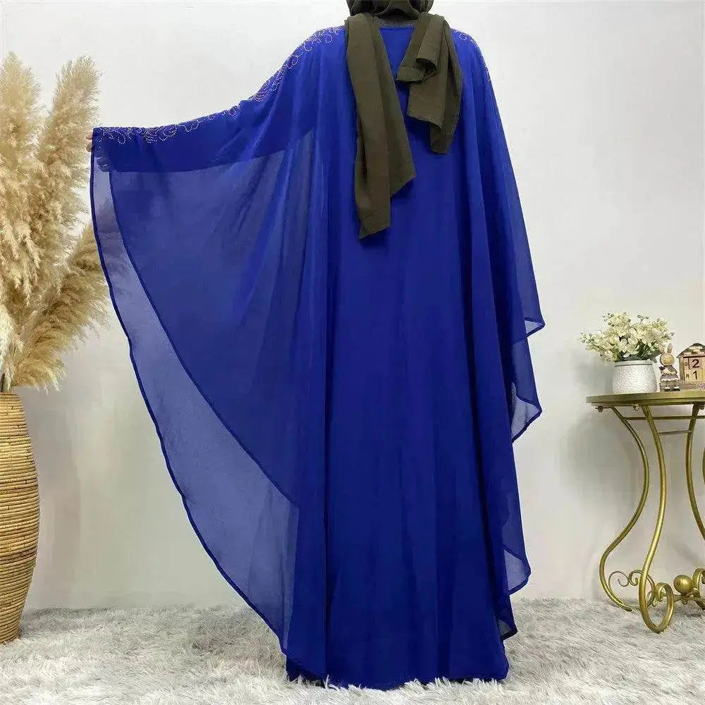 Chiffon Hot Drill Bat Sleeve Arab  Robe