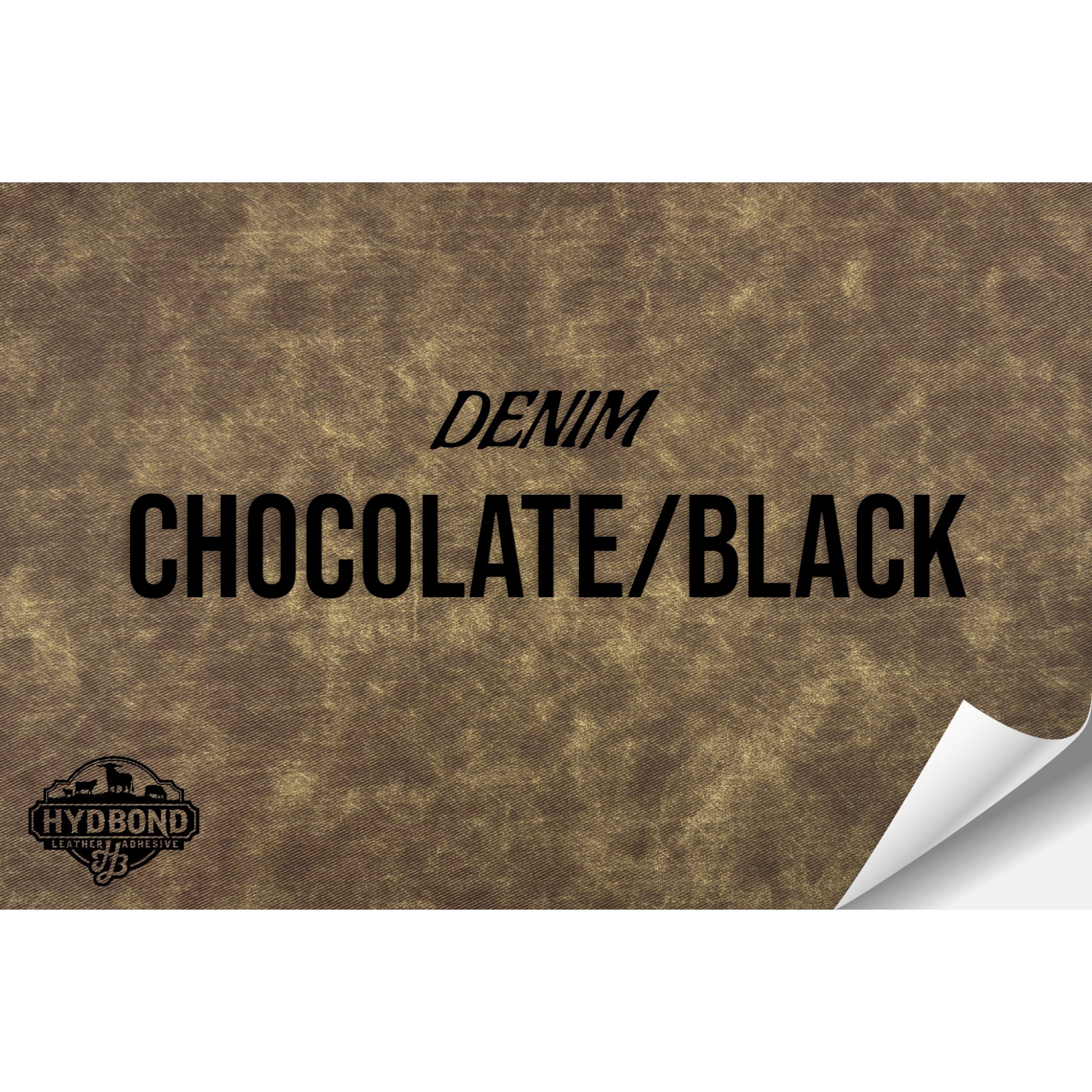 CHOCOLATE DENIM/BLACK WITH ADHESIVE HYDBOND LEATHERETTE SHEET (12