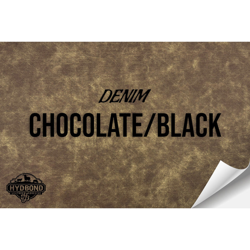 CHOCOLATE DENIM/BLACK WITH ADHESIVE HYDBOND LEATHERETTE SHEET (12
