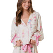 Christmas Bow Long Sleeve and Shorts 2pcs Women Pajamas