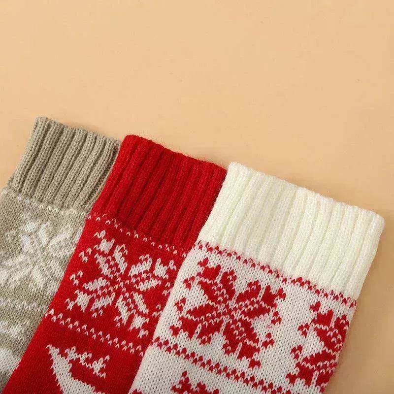 Christmas Knitted Cotton Woolen Thigh-High Deer Socks