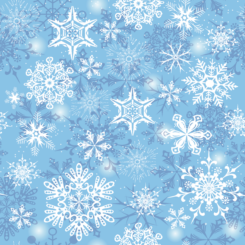 Blizzard Blue Snowflakes Adhesive Vinyl   - Christmas Pattern 2