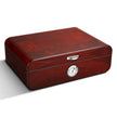 Cedar Wood Cigar Humidor Box – 48 Cigar Capacity | Red & Ebony