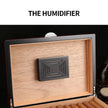 Cedar Wood Cigar Humidor Box – 48 Cigar Capacity | Red & Ebony