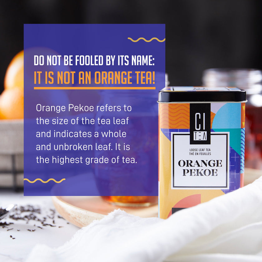 Thé noir en feuilles, Earl Grey et Orange Pekoe