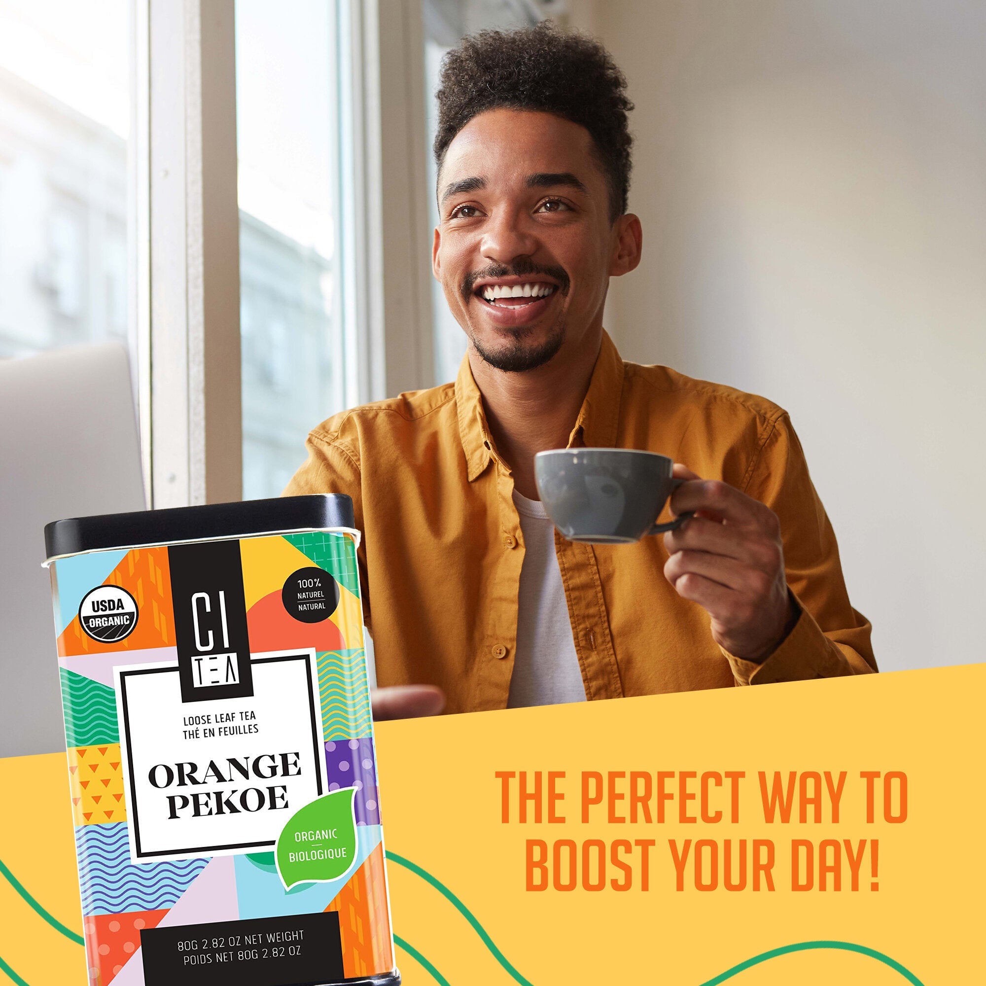 Thé noir en feuilles Orange Pekoe bio avec boule à thé - 80g
