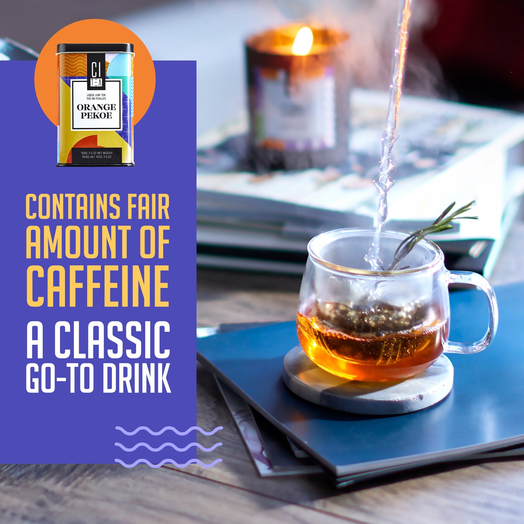 Thé noir en feuilles, Earl Grey et Orange Pekoe
