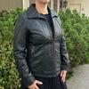 Classic Women's Lamb Leather Jacket with Regular Collar