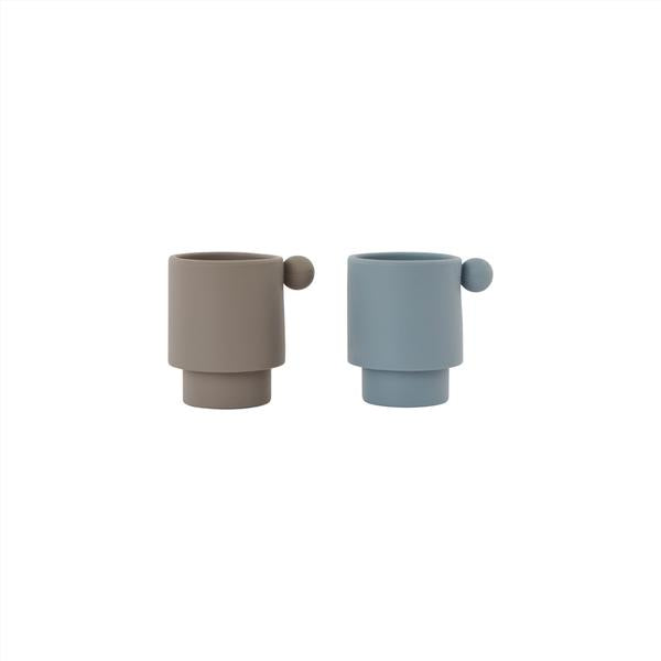 Tiny Inka Cup - Pack of 2 - Dusty blue / Clay