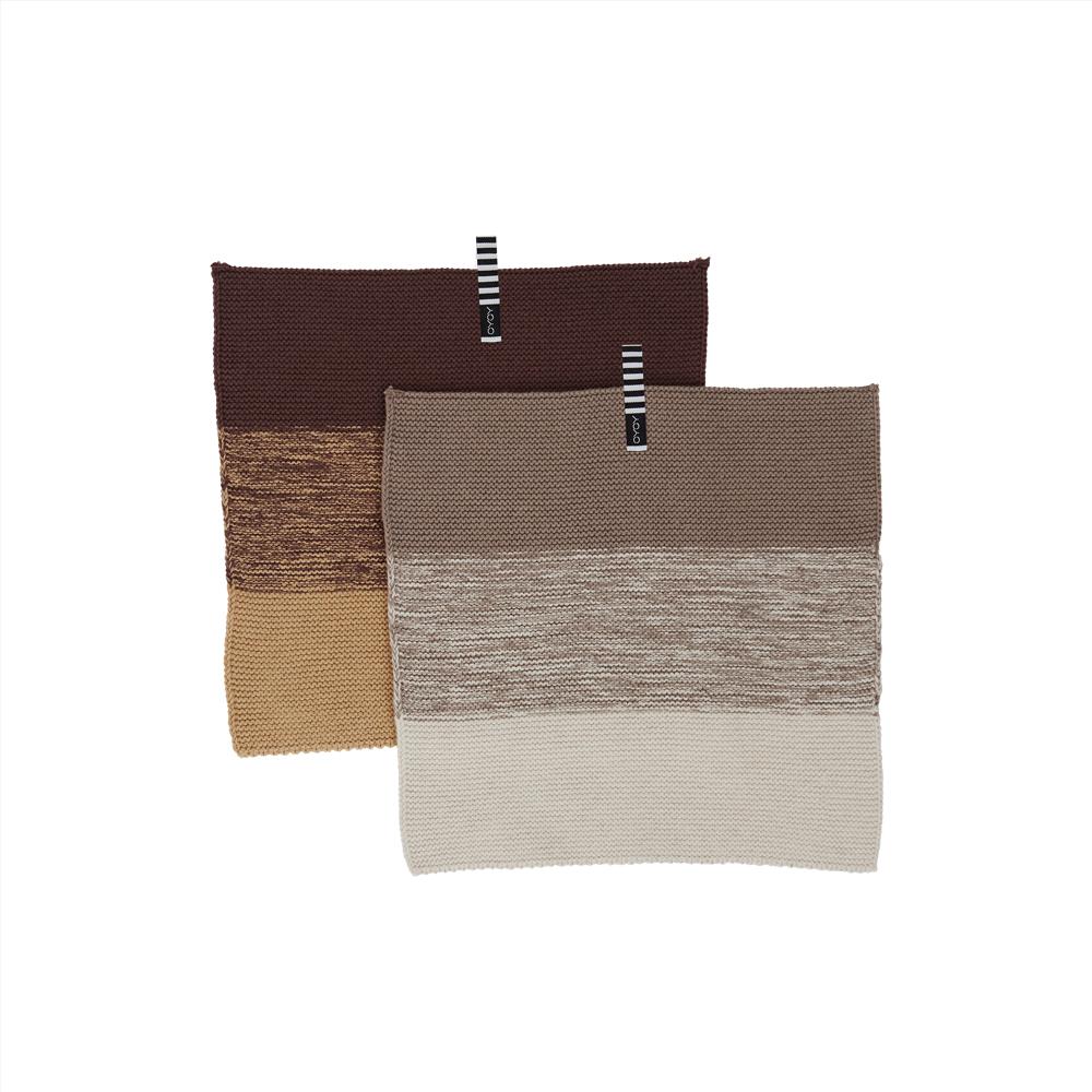 Niji Dish Cloth Brown / Clay - Pack of 2 - H25 x W25 cm
