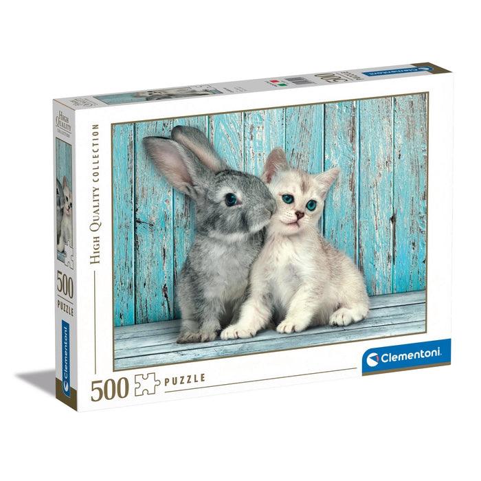 Clementoni - Cat & Bunny (500-Piece Puzzle)