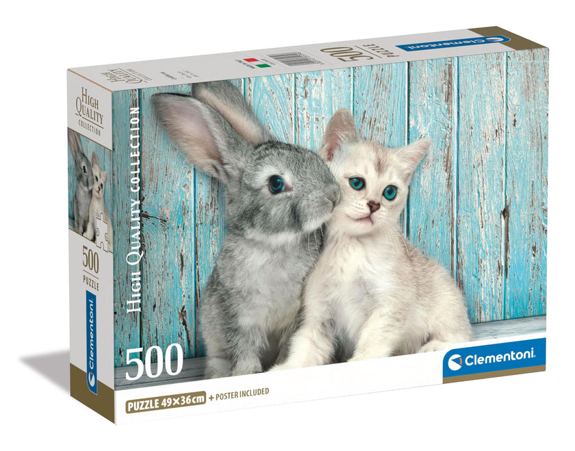 Clementoni - PZ500: CAT & BUNNY