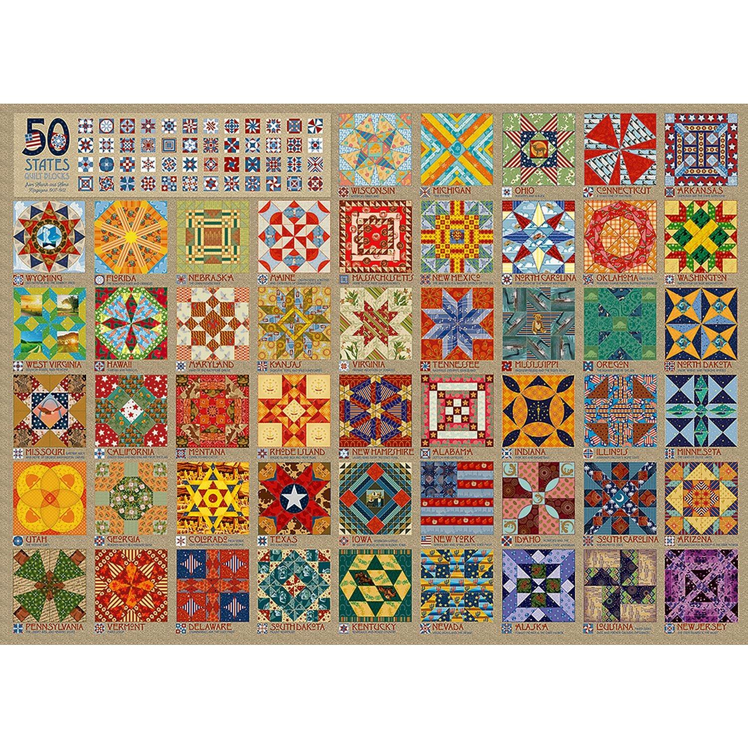 Cobble Hill - 50 States Quilt Blocks (1000-Piece Puzzle)