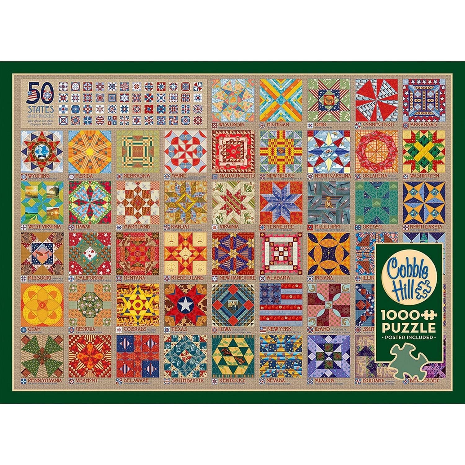Cobble Hill - 50 States Quilt Blocks (1000-Piece Puzzle)