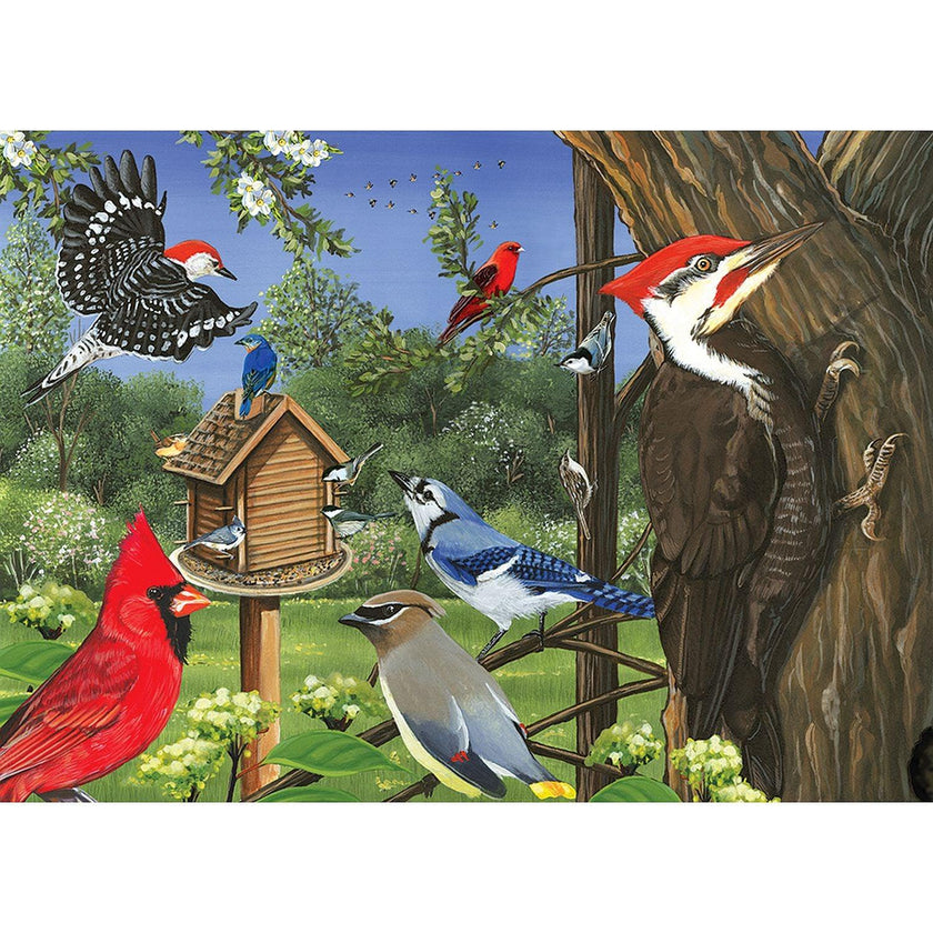 Cobble Hill - Autour de la mangeoire à oiseaux (plateau à puzzle de 35 pièces)
