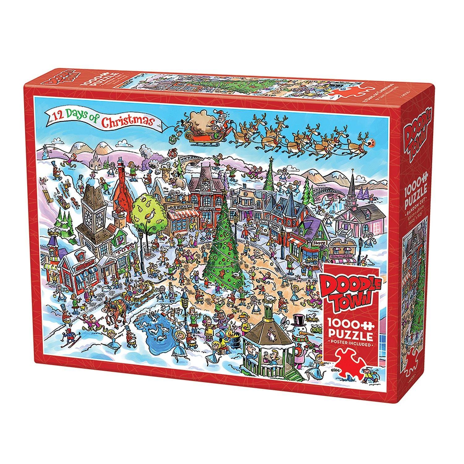 Cobble Hill - Doodletown - 12 Days of Christmas (1000-Piece Puzzle)