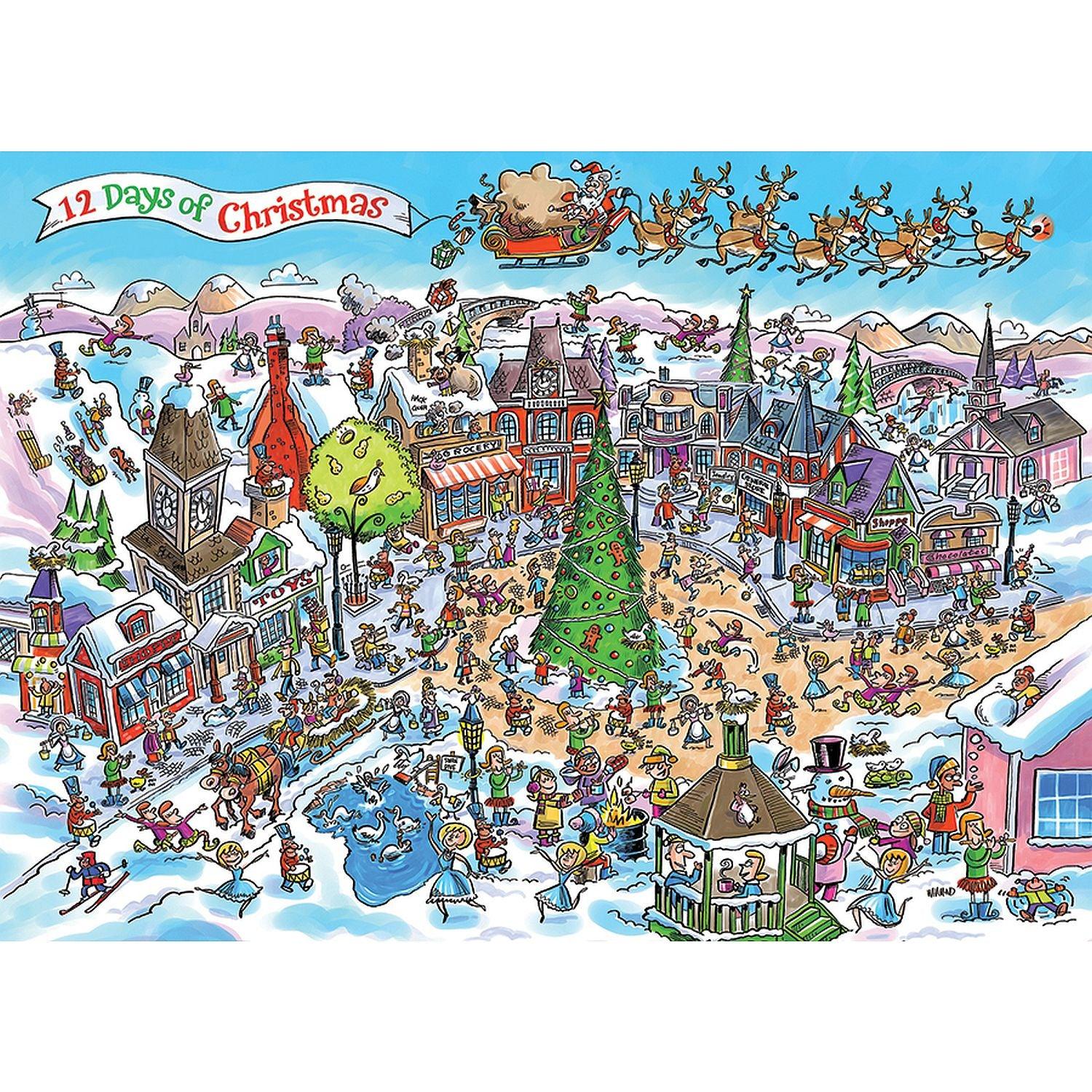 Cobble Hill - Doodletown - 12 Days of Christmas (1000-Piece Puzzle)