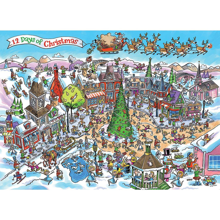 Cobble Hill - Doodletown - 12 Days of Christmas (1000-Piece Puzzle)