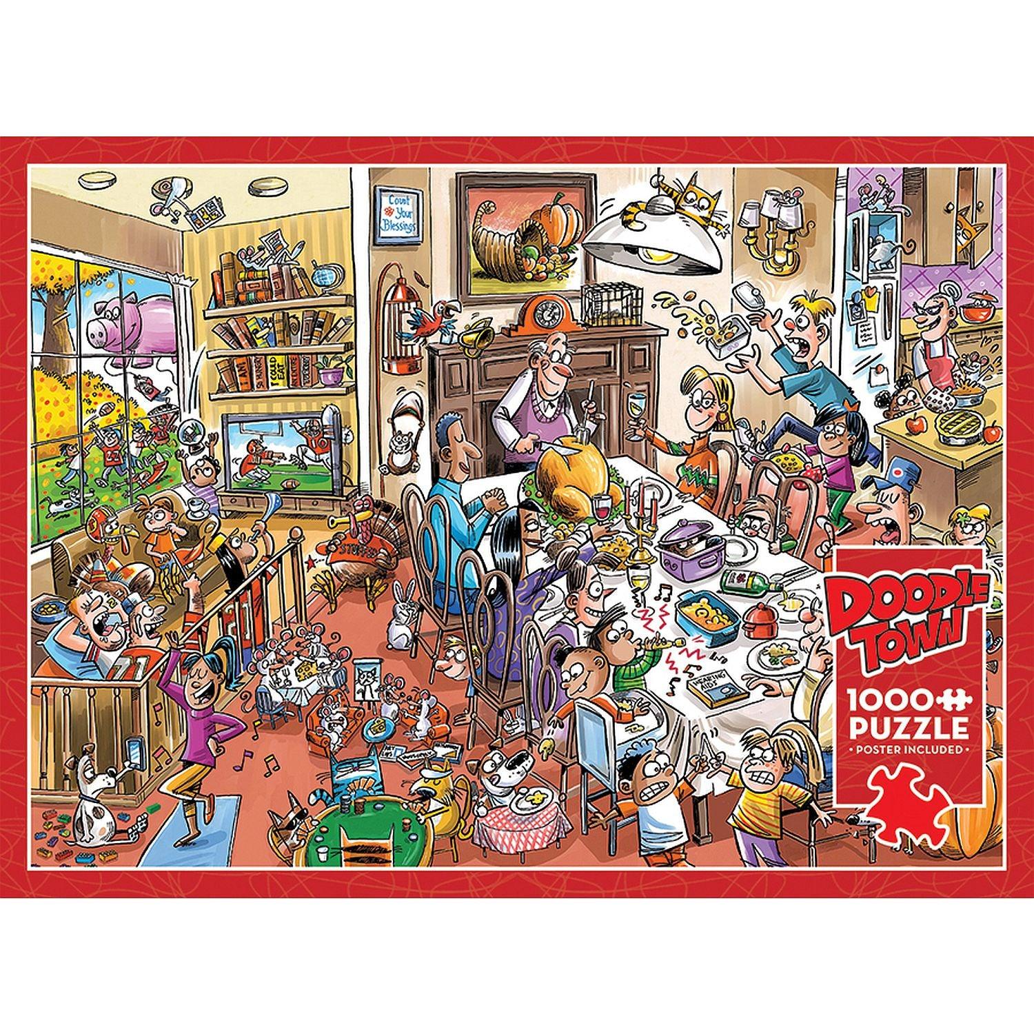 Cobble Hill - Doodletown - Thanksgiving Togetherness (1000-Piece Puzzle)